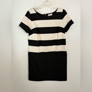 LOFT Black and White Mini Dress Size 8
